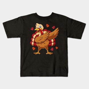 Thanksgiving Dabbing Turkey Dab Dance Kids T-Shirt